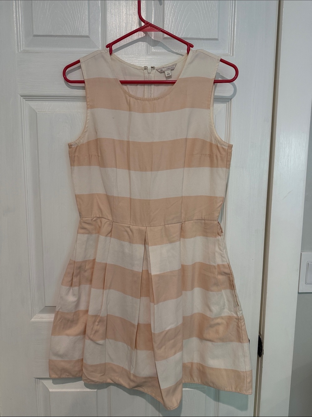GAP Cream Dress with Peach Stripe Accent